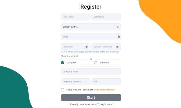 Register form